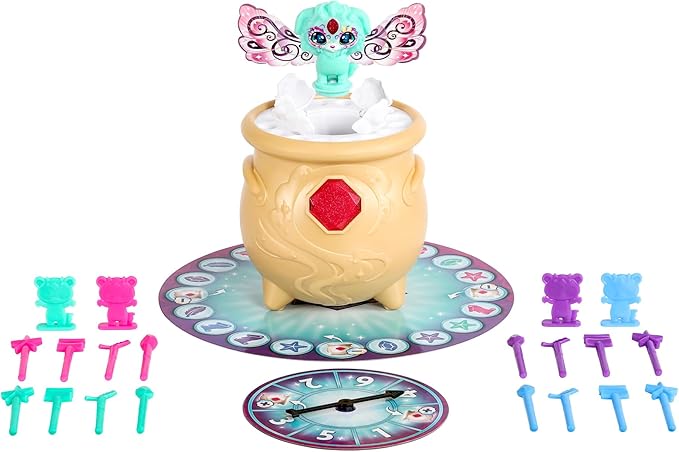 Magic Mixies Magic Potion Cauldron Game. Place The Magic Ingredients Into The Cauldron and Make The Exclusive Mixling Leap Up and Out to Win