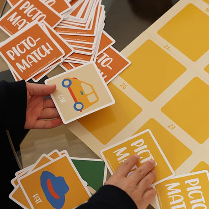 COI Play Picto-Match Board Game Set - Engage with Math,Vocabulary in English, Picture Matching Indoor Games for Kids Ages 6+, Learning Experience
