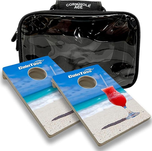 2 CoinToss Boards and Carry Case Set - Beach Drink
