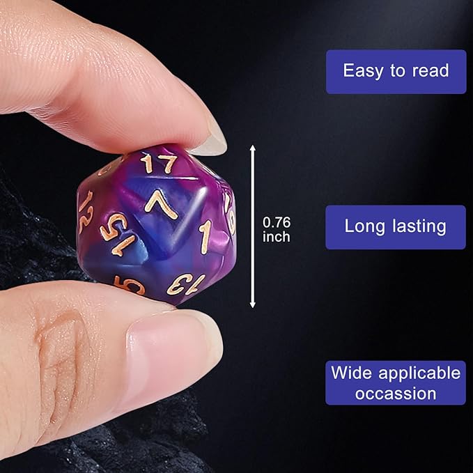 CiaraQ DND Polyhedral Dice (100pcs) with A Dice Bag Compatible with Dungeons and Dragons DND RPG MTG Role Playing Table Games (D20 dice, 10 Two Colors-100pcs)