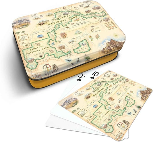 Badlands National Park Map Standard 52-Deck Playing Cards - Official Vegas Poker Size