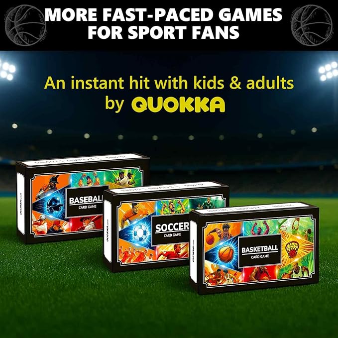 QUOKKA Basketball Fast-Paced Card Game for Kids & Adults – 128 Cards & Easy Rules – Quick & Fun Matching Game – 2-8 Players – Ages 8+ – Perfect for Family Games Night, Travel and Parties