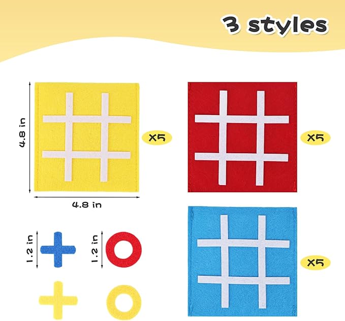 LovesTown 15PCS Tic Tac Toe Board Game, Mini Strategic Board Game for Kids Family Classic Educational Toys Indoor Party Game for Goodie Bag Stuffers Party Favors Gifts