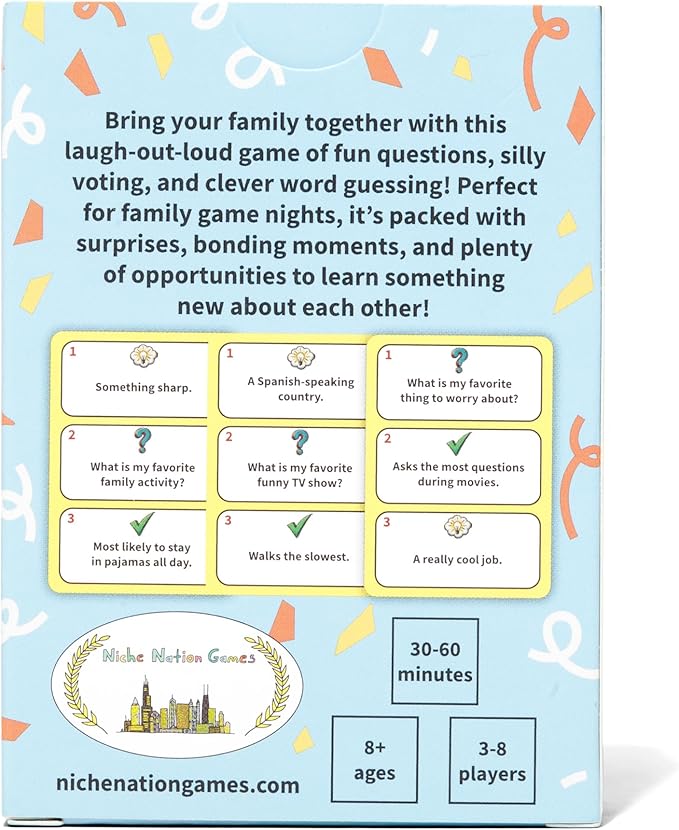 Family Guess Fest - A Lively Family Game Where You Laugh, Learn, and Create Memories Together - Playful Conversation Starter Game for Kids, Teens, and Adults - Family Games