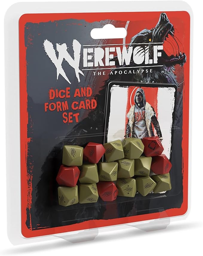 Werewolf: The Apocalypse 5th Edition Roleplaying Game Dice & Form -Card Set - RPG Accessory, Contains 17 Dice & 5 -Cards