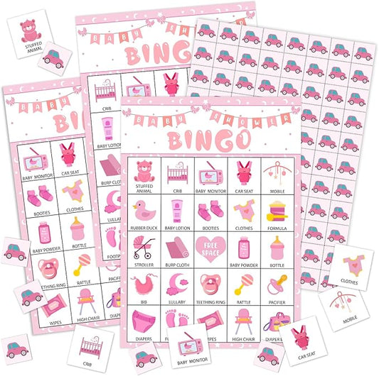 Gender Reveal Bingo Cards - 24 Players, Neutral Gender Reveal Party Activities for Family Friends, Bingo Game for Pregnancy Announcement Party Favor Supplies