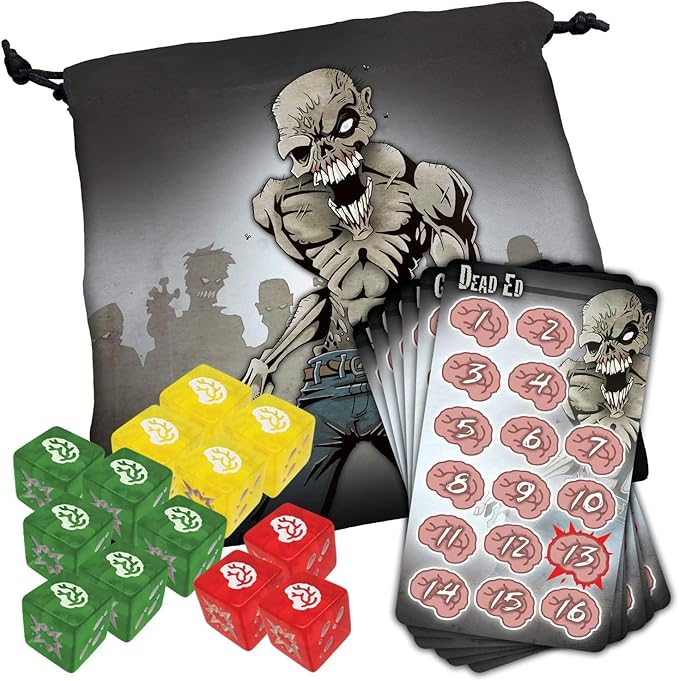 Zombie Dice Deluxe Dice Game, Adults and Family, Fast Pace Dice Game, Zombie Apocalypse Theme, Ages 10+, For 2+Players, Average Play Time 10-20 Minutes, From Steve Jackson Games,Red