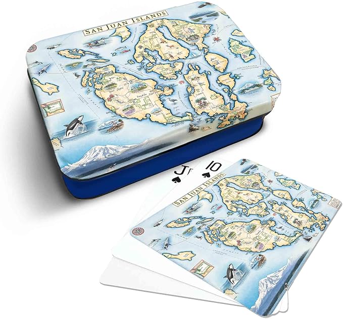 San Juan Islands Map Standard 52-Deck Playing Cards - Official Vegas Poker Size