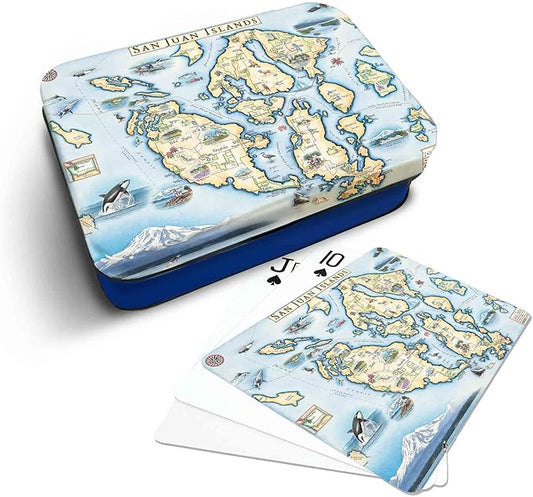 San Juan Islands Map Standard 52-Deck Playing Cards - Official Vegas Poker Size