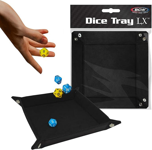 BCW Square Dice Tray - Black | 7x7 Inches | Ideal for Dungeons and Dragons, Pathfinder, etc | Dice Rolling Tray Gaming Accessory for Tabletop RPGs and Board Games…