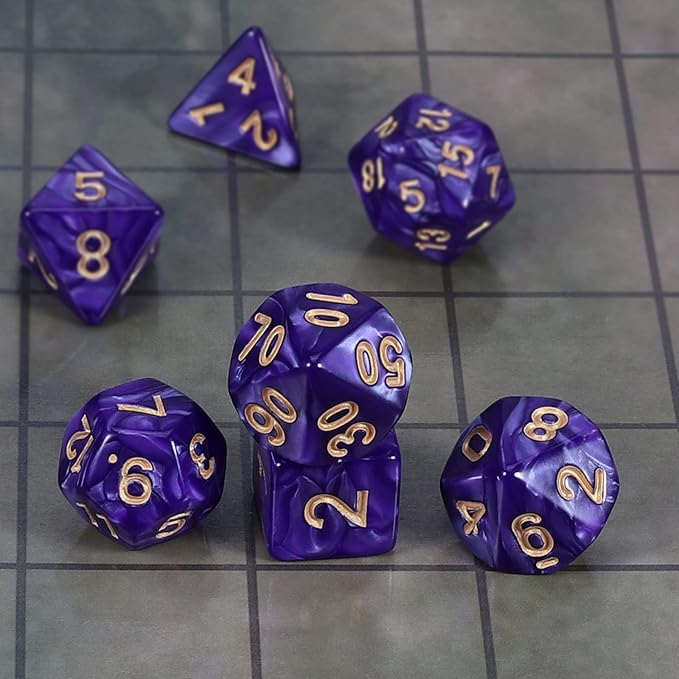 CiaraQ DND Polyhedral Dice Set with Dice Bag for Dungeons and Dragons RPG MTG Role Playing Table Games