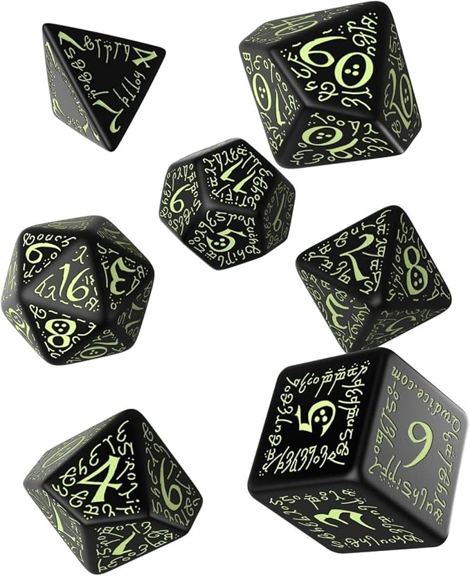 Elvish Dice Black/Glow-in-the-Dark (7) Board Game
