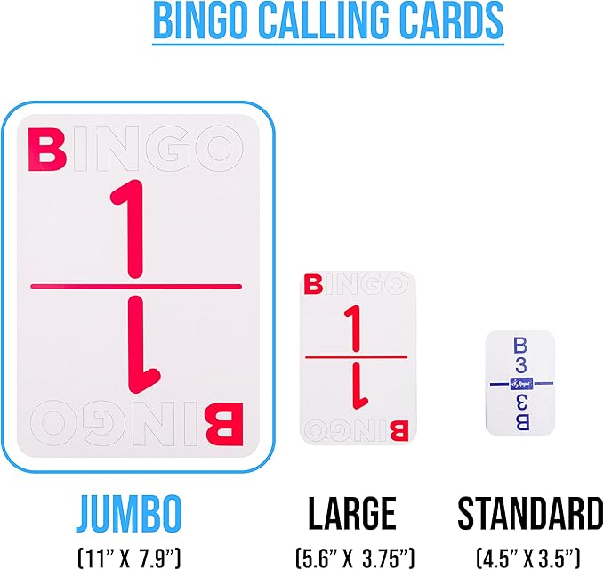 Regal Bingo Jumbo Bingo Calling Cards Deck Reusable - Bingo Games for Family - 75 Playing Cards (B1 - O75)