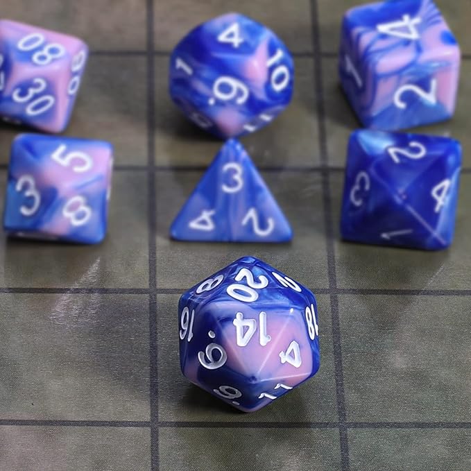CiaraQ DND Polyhedral Dice Set with Dice Bag for Dungeons and Dragons RPG MTG Role Playing Table Games