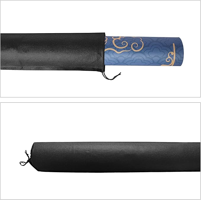 ZGME Mahjong Mat, Anti Slip & Noise Reduction Table Cover for Mahjong, Dominoes, Poker, Card, Tile and Board Games, Rubber Game Mat with Carrying Bag and 3 Dice (Blue, 31.5 x31.5 Inches)