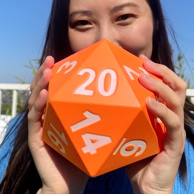 KESS Giant D20 Foam Dice: Oversized 20-Sided Dice for RPG and Collectors - 6 Vibrant Colors, Perfect for Outdoor Fun in Backyard, Pool, Beach. Ages 6+ (Green)