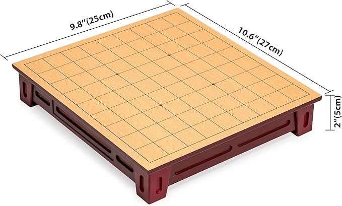 Yellow Mountain Imports Shogi Japanese Chess Game Set - Wooden Board with Drawers and Traditional Koma Playing Pieces