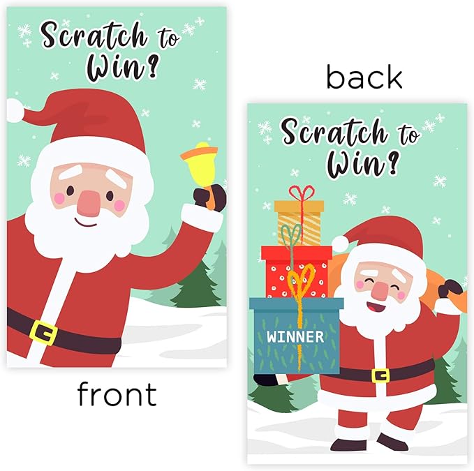 Yangmics Direct Christmas Scratch Off Cards (40 Pack) Christmas Party Game for Holiday Events - Groups, Kids and Adult - Festive Raffle Tickets for Prize Drawings - Christmas Gift Choice
