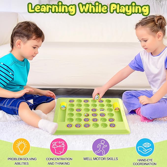 Memory Matching Board Game for Kids: 36 PCS Animal Matching Chess for Kids Games 18 Pairs Memory Cards for Toddlers - Preschool Educational Learning Activities for Boys Girls Family Board Game