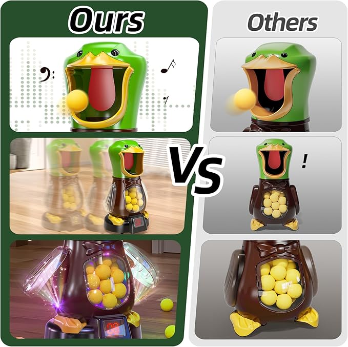 Duck Shooting Toys for Kids 3 4 5 6 7 8 Year Old - Movable Shooting Game with 36 Balls, 2 Air Pump Toy Indoor and Outdoor, Competition Game Gifts for Boys and Girls Ages 5 6 7 8 9 Years Old