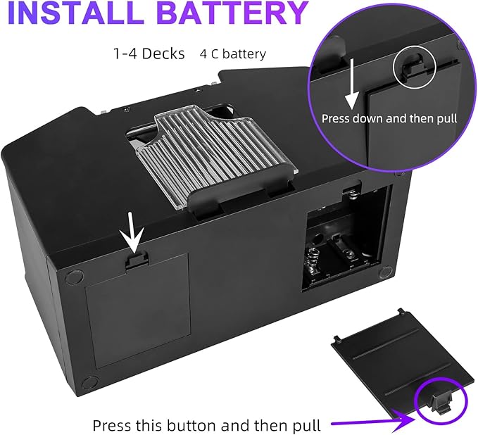 Automatic Card Shuffler 4 Deck,Battery-Operated Electric UNO Poker Shuffler,Playing Card Shuffler for Home Card Game,Travel