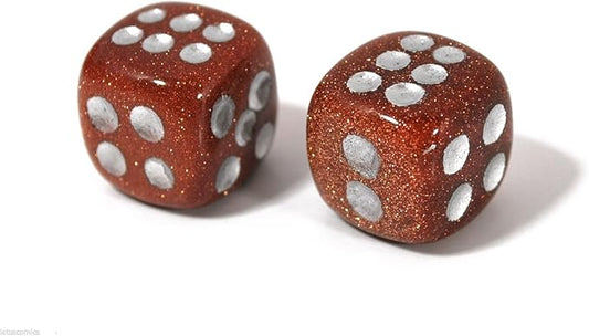Natural Hand Carved Gemstone Dices, 15mm/0.59in, 6 Sided, Gold Sandstone