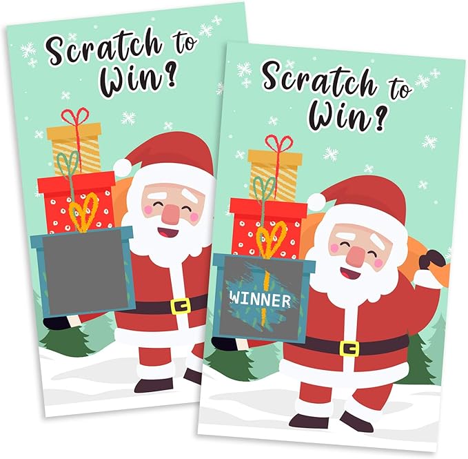 Yangmics Direct Christmas Scratch Off Cards (40 Pack) Christmas Party Game for Holiday Events - Groups, Kids and Adult - Festive Raffle Tickets for Prize Drawings - Christmas Gift Choice