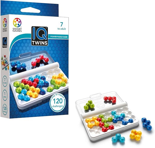 SmartGames IQ Twins Travel Game with 120 Challenges for Ages 7 - Adult