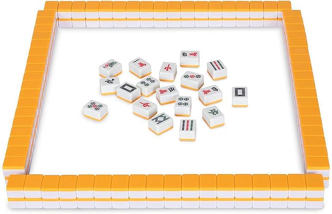 Yellow Mountain Imports Professional Chinese Mahjong Game Set, Double Happiness (Yellow) - with 146 Medium Size Tiles - for Chinese Style Game Play [專業中式麻將]