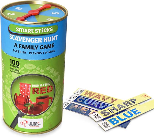 Chalk & Chuckles Scavenger Hunt Game for Kids Ages 4-8, 8-12 Years, Fun Family Game, Indoor and Outdoor Activities