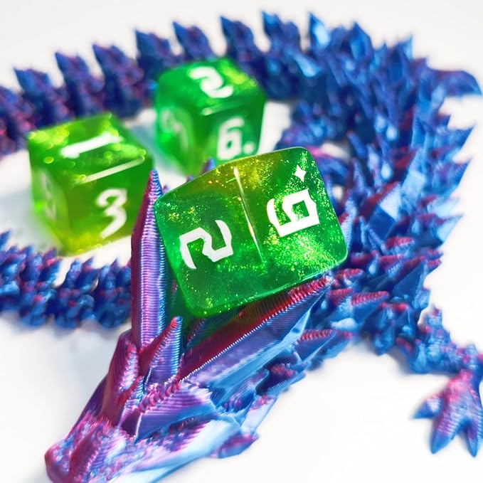 10 PC D6 dice 16mm Acrylic Dice Set for RPG MTG DND Dice Table Games and Board Games (Green)