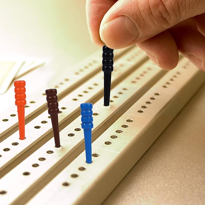 100pcs Cribbage Pegs, Wooden Cribbage Board Pins Fit 1/8 Inch Holes Replacement Tapered Game Pegs for Traditional Cribbage Board Game Accessories (10 Colors)