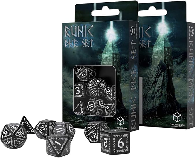 Q-Workshop Runic Dice Black/White (7) Board Game