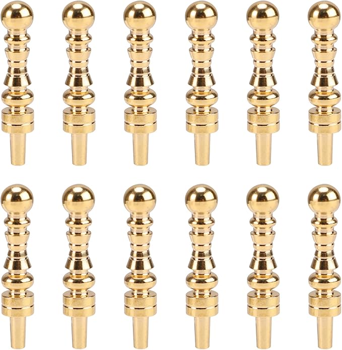 12pcs Cribbage Board Pegs, Gold Brass Cribbage Pegs Board Score Pins Fit 1/8 Inch Holes Game Accessories for Traditional Game