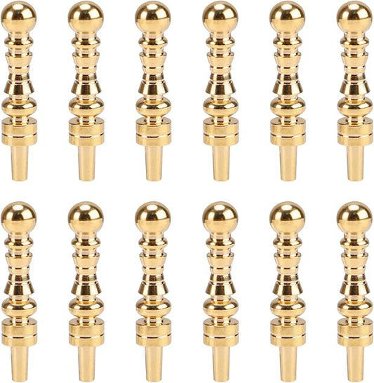 12pcs Cribbage Board Pegs, Gold Brass Cribbage Pegs Board Score Pins Fit 1/8 Inch Holes Game Accessories for Traditional Game