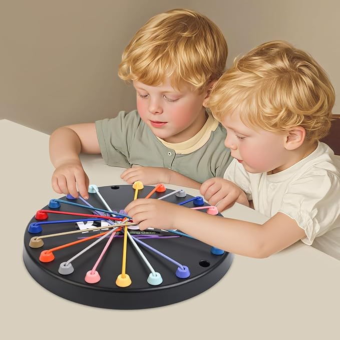 Brainy Knots Game, Twisted Rope Puzzle, Interactive Puzzle for Kids and Families, Brainy Knots Rope Untangling Game (Black V2)