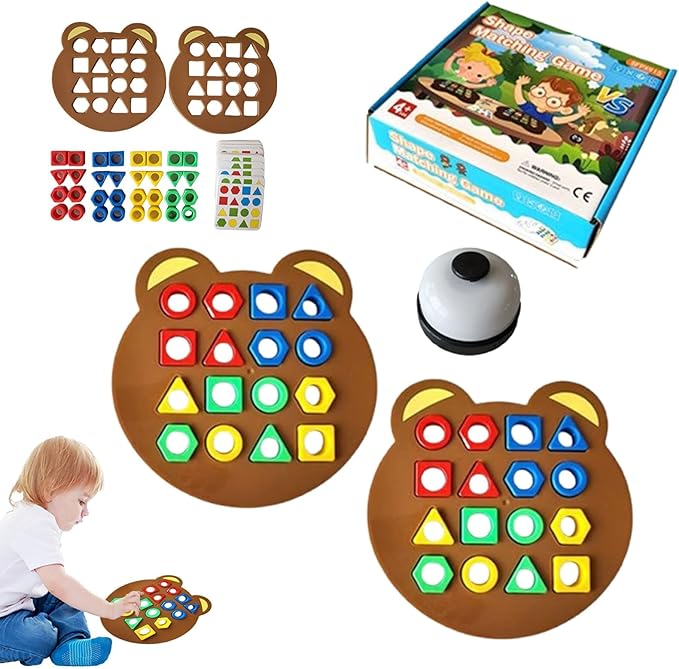 Shape Matching Game, Shape Toys,Hailoyearn/Strikingside/Toselfwith/Cstrikingide Puzzles Geometric Shape Sorter Toy, Checkerboard Interactive Boards Game (2 Set)