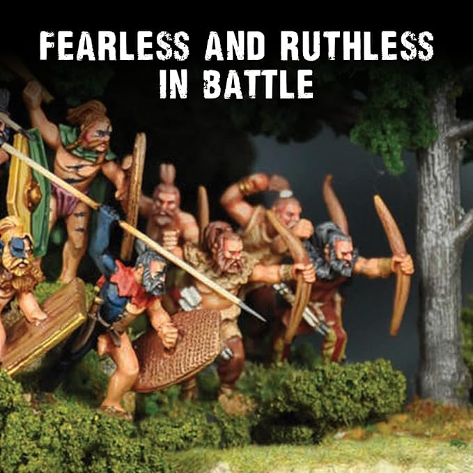 Wargames Delivered SPQR - Gaul - Tribesmen Archers. 28mm Miniatures Base, Roman and Greek Military Legion Miniatures for Miniature Wargames, and Roman War Games by Warlord Games