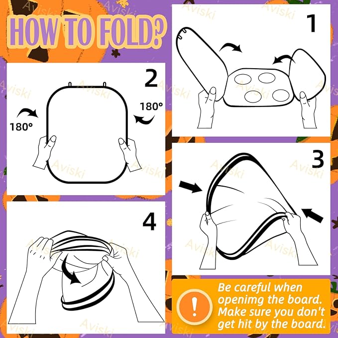 Halloween Party Games for Kids - Bean Bag Toss With Ghost Pumpkin Castle Pattern and Scores - Outdoor Indoor Activities for Family