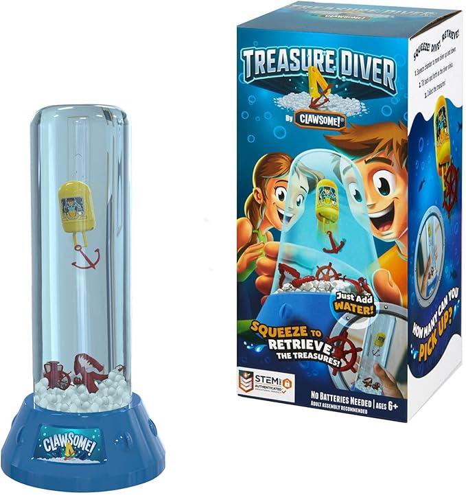 Treasure Diver Handheld Water Game | Retro Mini Sea Diving STEM Toys for Adults, Girls & Boys Ages 6-12