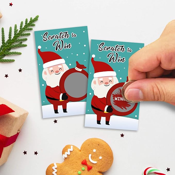 Christmas Scratch Off Games - 40 Pcs Xmas Party Fun for Family, Includes Cards and Game