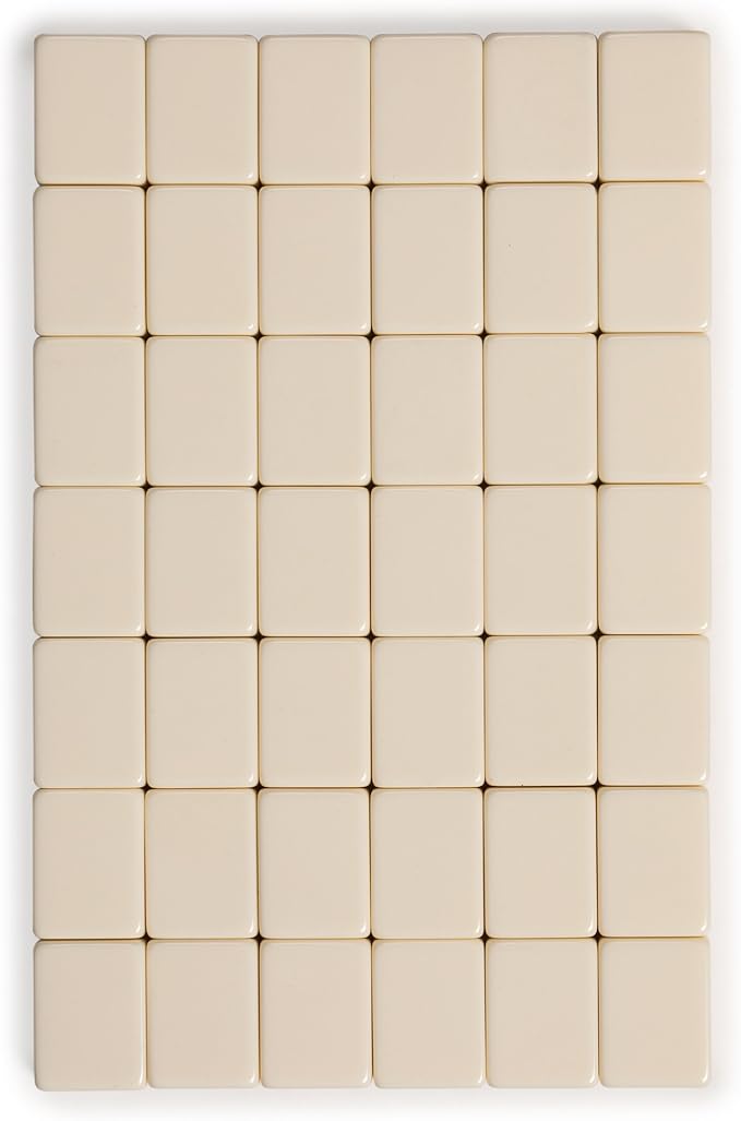 Yellow Mountain Imports Chinese Mahjong Set, Classic Ivory with 146 Ivory Colored Small Tiles, Vinyl Case, Wind Indicator and Dice - for Chinese Style Gameplay Only [經典象牙」中國麻將]