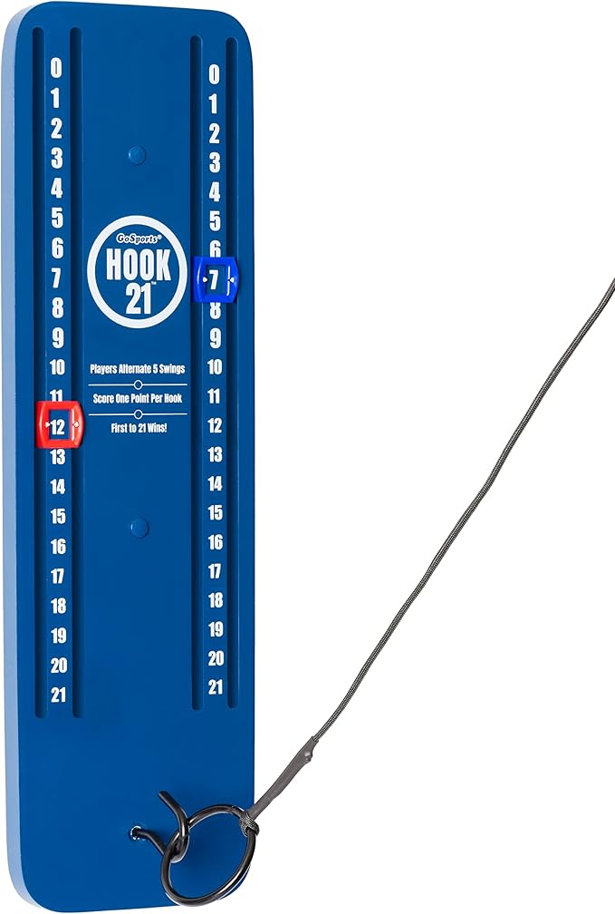 GoSports Hook 21 Ceiling Mount Ring Swing Game - Choose Your Color - Play Indoors or Outdoors