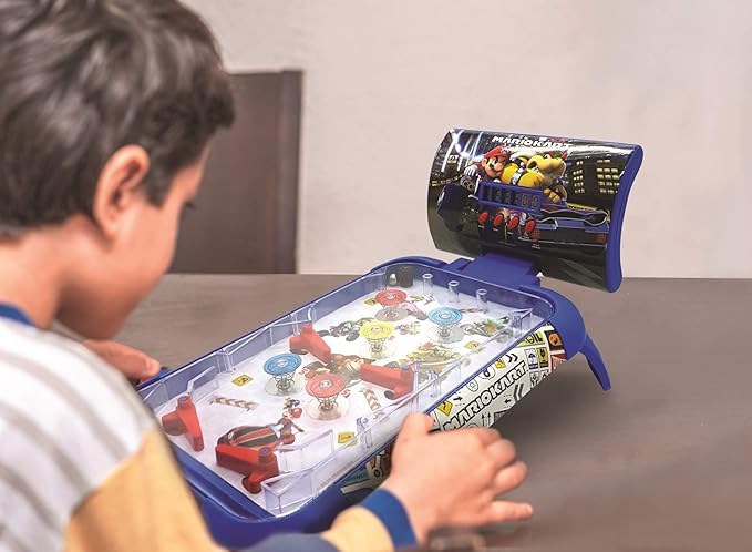 Lexibook Nintendo Mario Kart Table Electronic Pinball, Action and Reflex Game for Children and familiy, LCD Screen, Light and Sound Effects, Blue / red, JG610NI