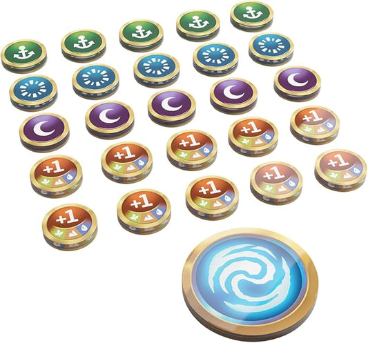 Gamegenic Altered Premium Markers - Officially Licensed, 26-Piece Acrylic Game Tokens for TCG, Vibrant Designs, Includes First Player, Anchored, Fleeting, Asleep & Double-Sided Boost Markers