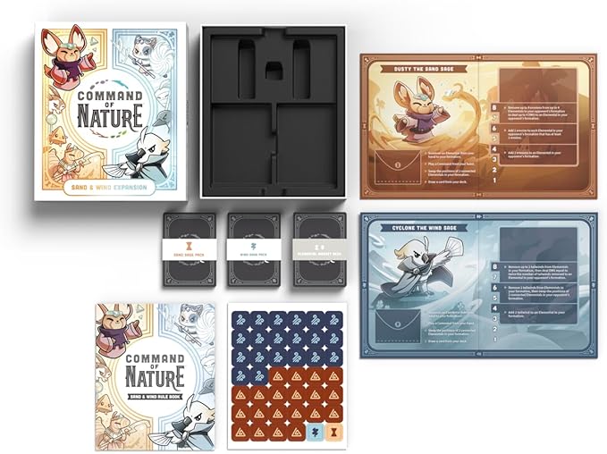 Command of Nature Expansion - Sand & Wind Expansion - A Competitive Strategic Deck-Building Card Game for Kids, Teens, Adults - 2 or 4 Players, Ages 10+
