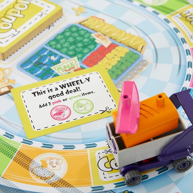 Grocery Go Karts Board Game for Preschoolers and Kids Ages 4 and Up, Building Game with Mini Groceries, Preschool Games for 2-4 Players