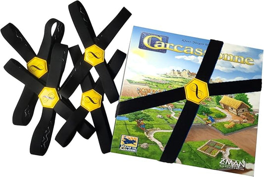 Board Game Box Elastic Bands - Keep Board Games, Tabletop Games, RPGs,Card Games & Other Boxes Closed and Protected with Antiskid Textured During Travel & Storage, Elastic Band Organizer(Set of 5)