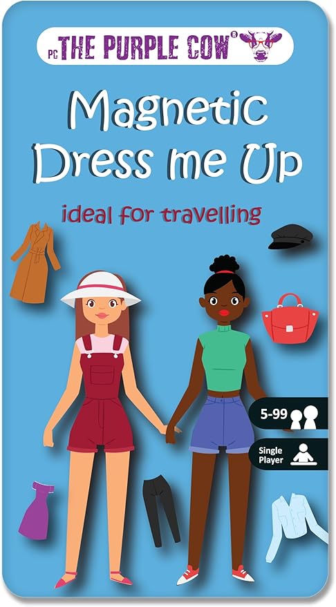 The Purple Cow Magnetic Game Box for Kids and Adults - Magnetic Dress Me Up - Ideal Games for travelling - On the go games - 100% Off Screen activity