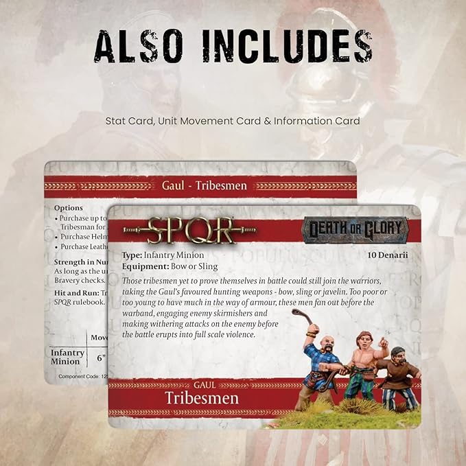 Wargames Delivered SPQR - Gaul - Tribesmen with Javelins. 28mm Miniatures Base, Roman and Greek Military Legion Miniatures for Wargames, and Roman War Games by Warlord Games